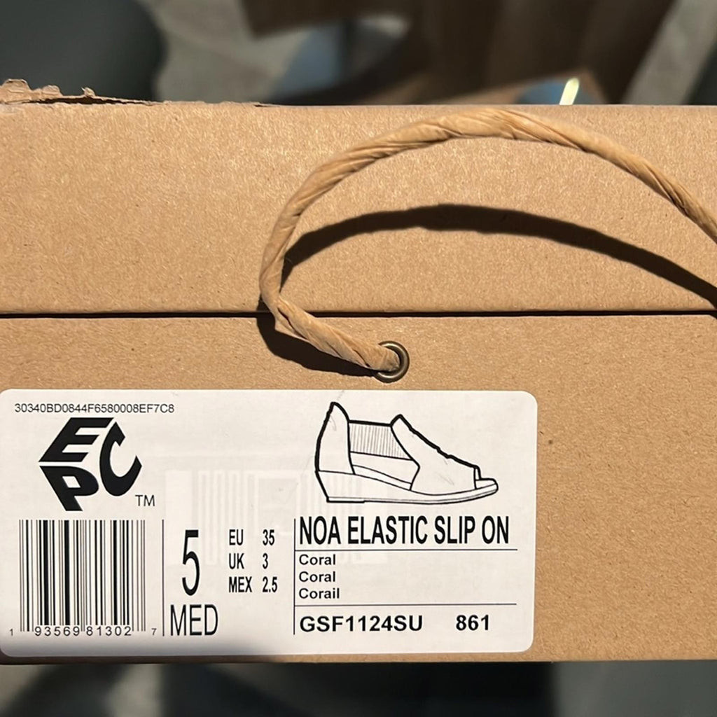 Gentle Soul Noa Elastic Slip-On Leather Wedge Sandals, Size 5 New in Box $199