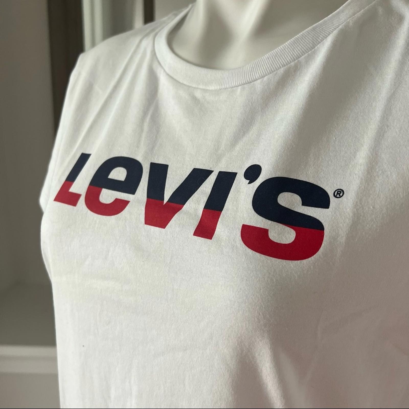 NWT Levi’s White Graphic Print T-Shirt Cotton Tee Size L New w/Tag