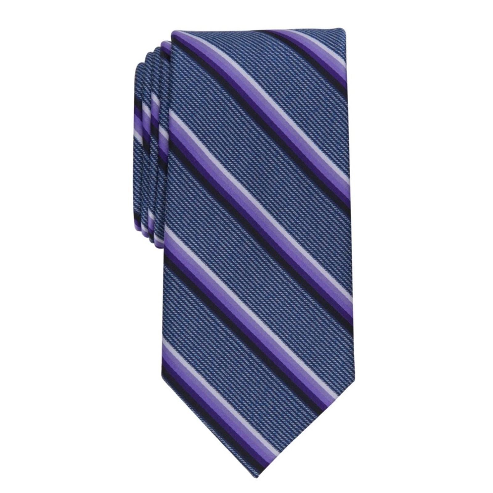 Perry Ellis The Abbot Stripe Neck Tie in Purple, One Size, NWT