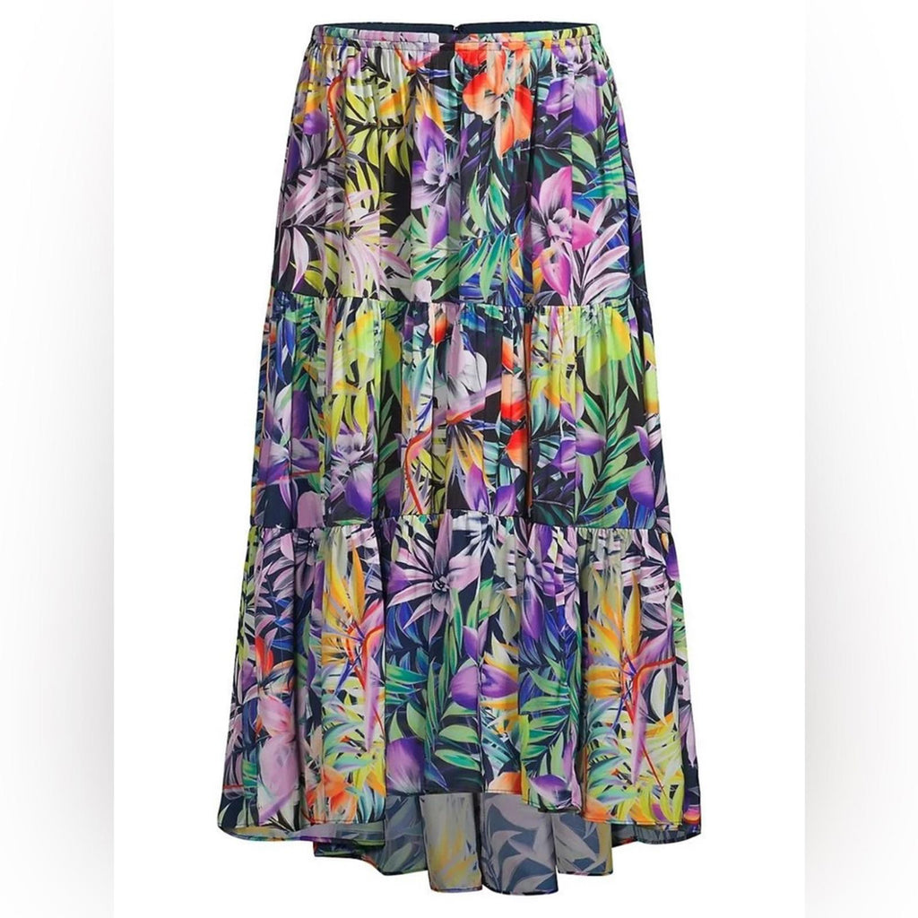 Kobi Halperin Noe Printed High/Low Midi Skirt, NWT, Size XXL