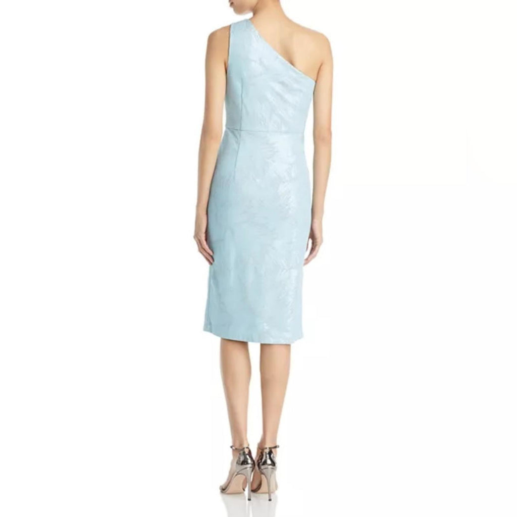 Aidan Mattox Sequin Mesh Cocktail Dress in Cloudy Aqua, NWT, Size 6