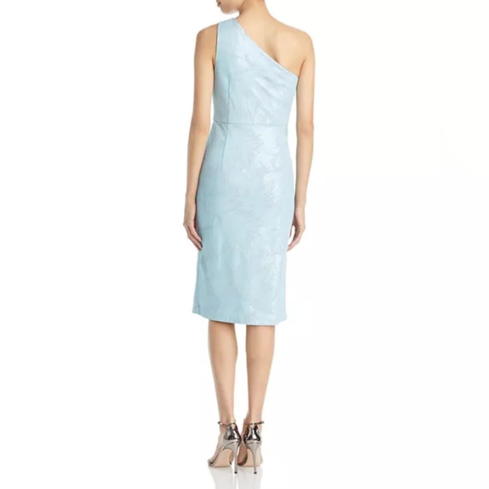 Aidan Mattox Sequin Mesh Cocktail Dress in Cloudy Aqua, NWT, Size 6