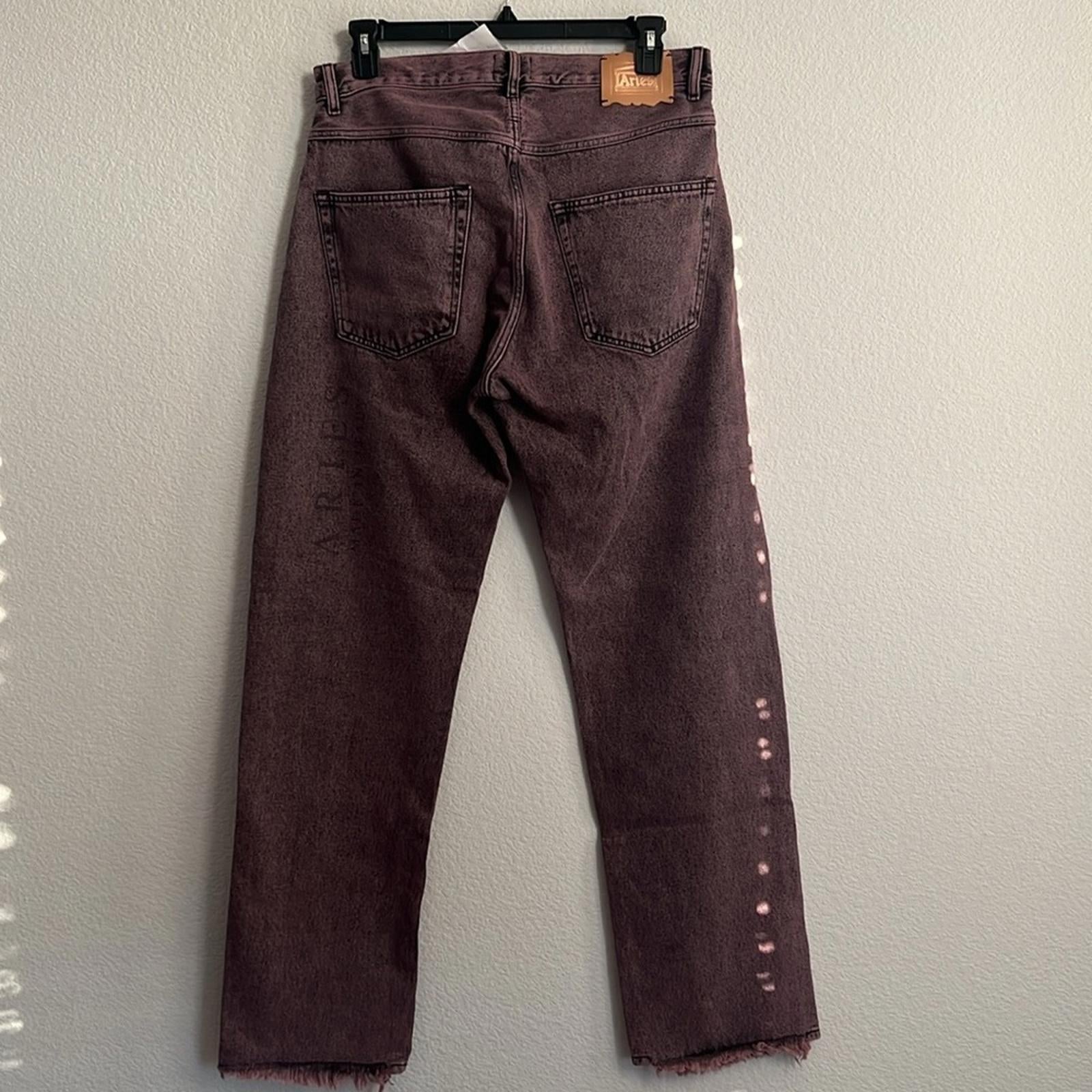 ARIES Acid Wash Batten Jeans in Rose-Pink, NEW, Size 32