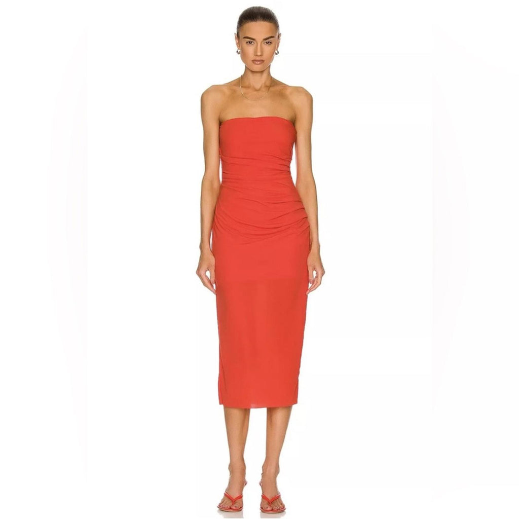 Helmut Lang Twist Midi Dress in Basalt Black, Size XXS NEW w/Tag $345