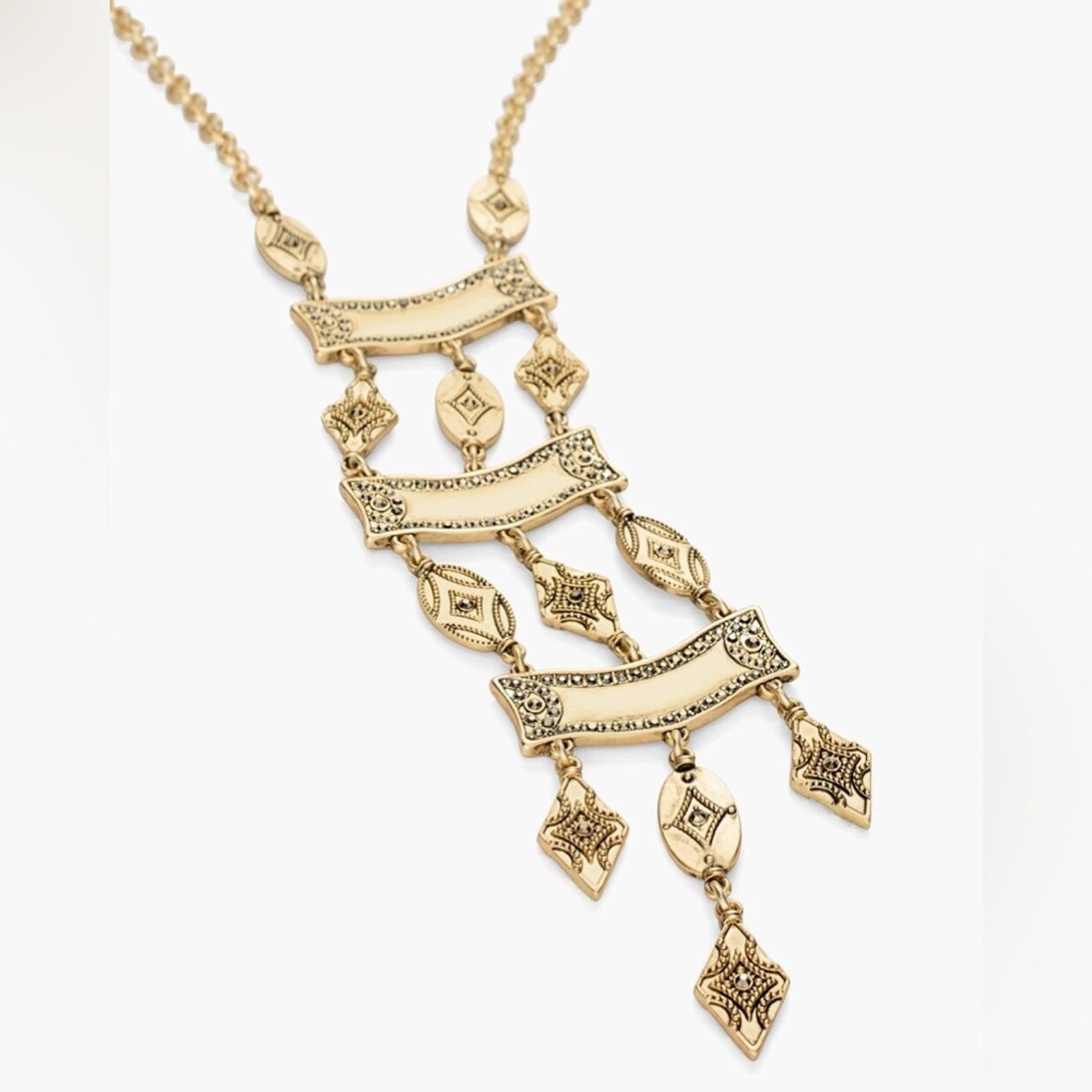 NEW Chico’s Mia Ladder Necklace in Gold , New without Tag SOLD OUT