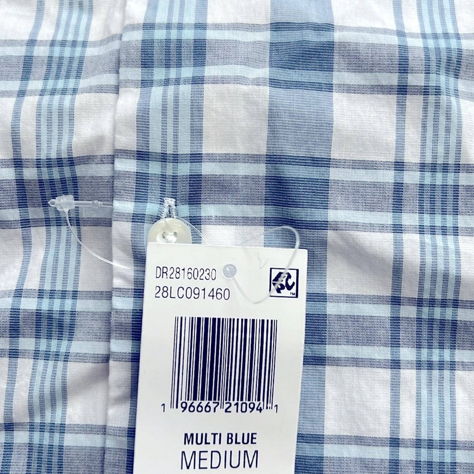 The Men’s Store Bloomingdale’s Plaid Button Up Dress Shirt Multi Blue Size M NWT