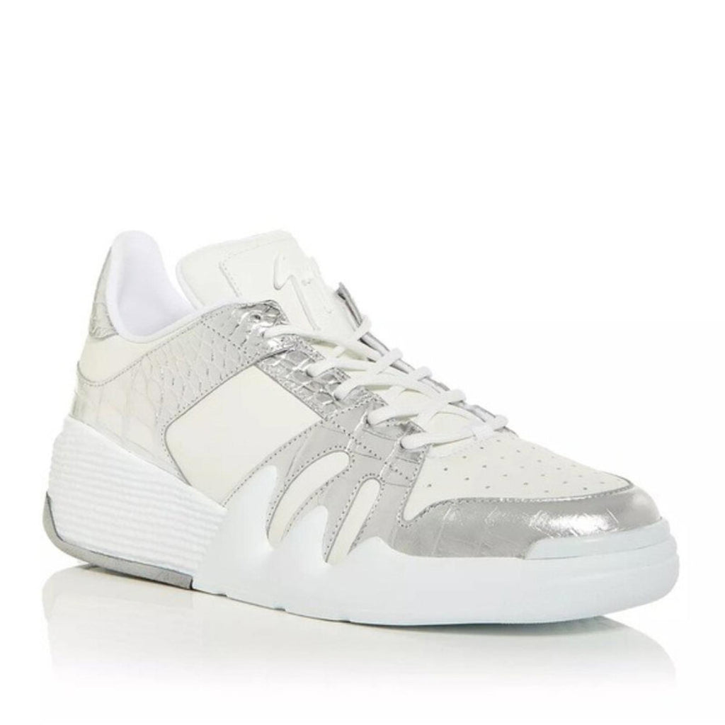 Giuseppe Zanotti Talon Metallic Trim Low Top Sneakers Size 42.5 NEW +Dust Bag