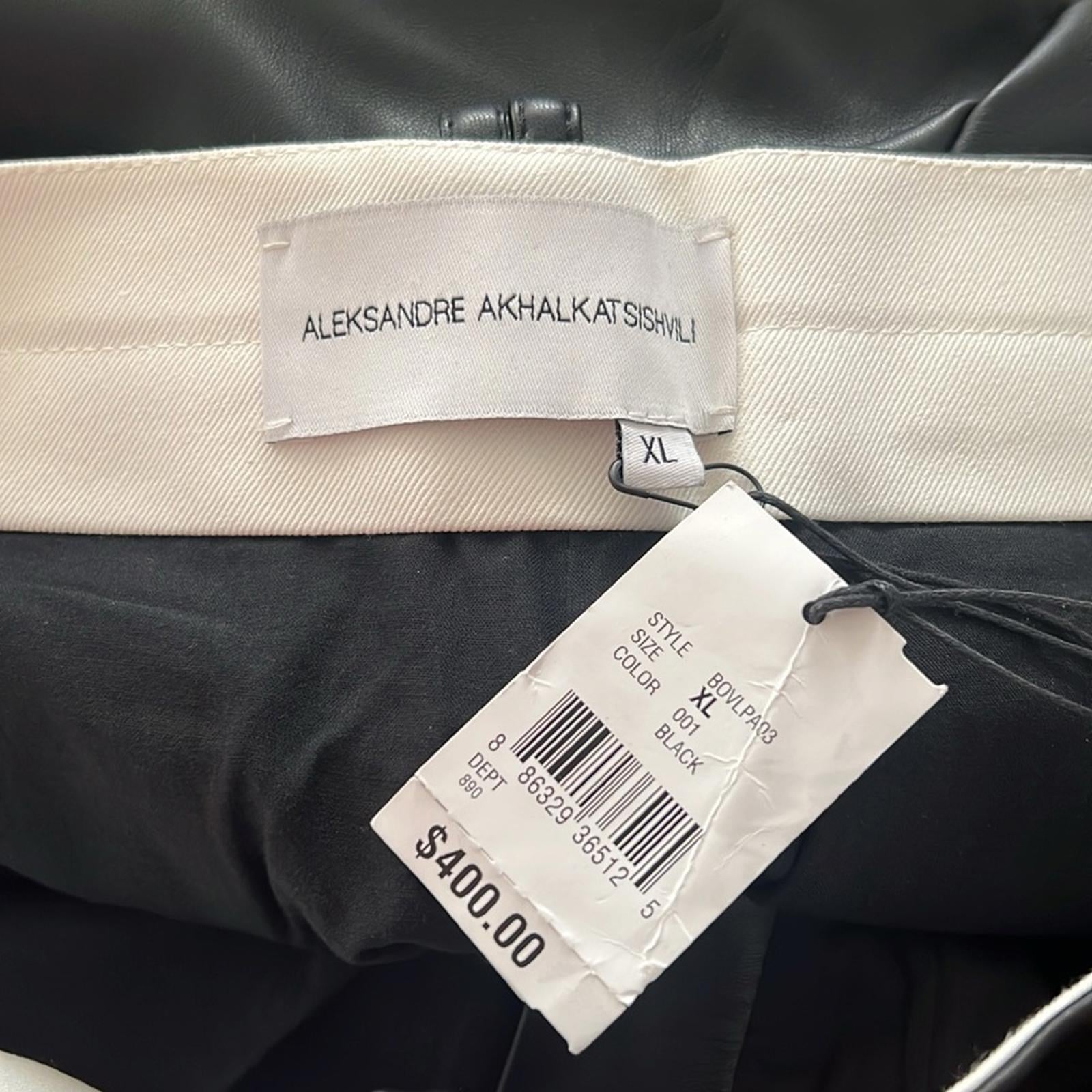 Aleksandre Akhalkatsishvili Faux Leather Pants in Black, NWT, Size XL