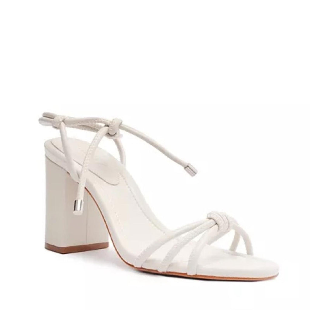 Schutz Women's Kate High Block Sandals in White, NWT, Size 6.5