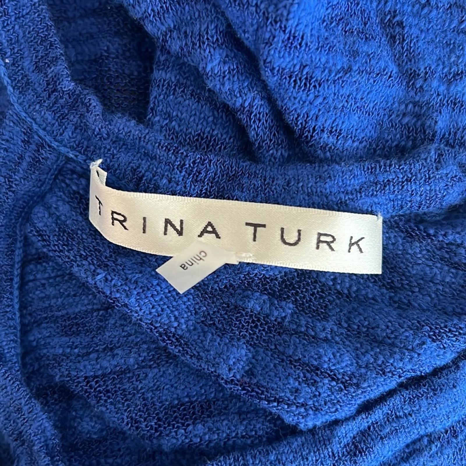 Trina Turk Knit Open Back Top in Blue Heather, Size S EXCELLENT!