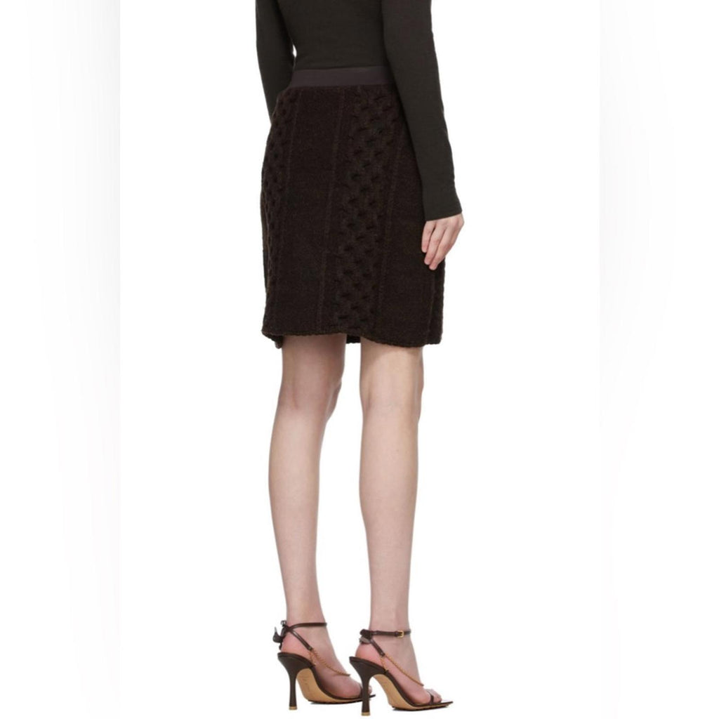 NEW Bottega Veneta Brown Wool Mini Skirt, Size Small New w/o Tag, Retail $990