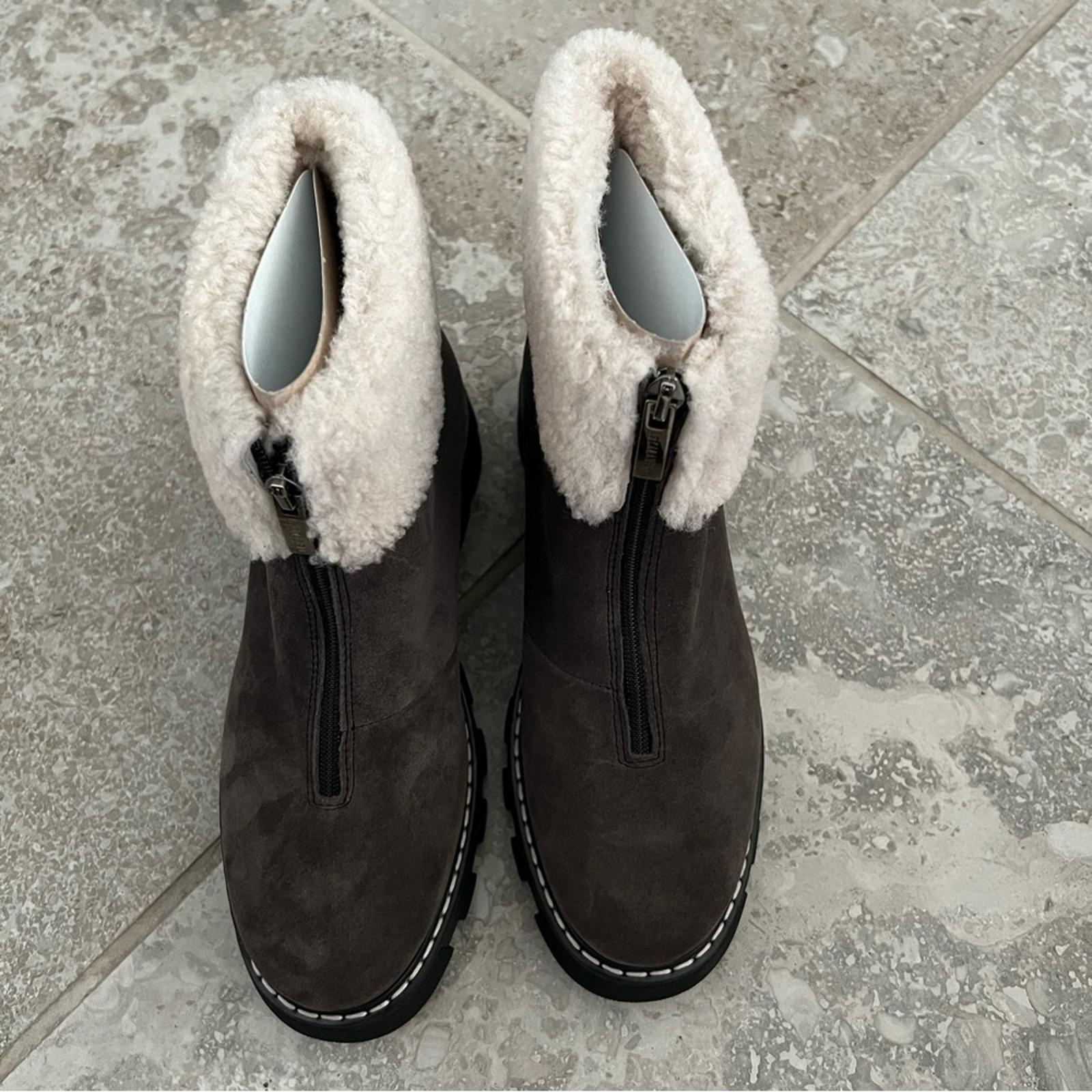 La Canadienne Abba Suede Shearling Waterproof, Brown Size 5M NEW Retail $585