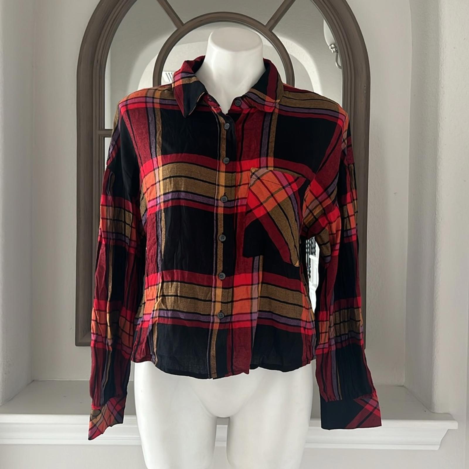 Anthropologie’s Sanctuary The Cabin Plaid Button-Down Shirt, Size M New w/Tag