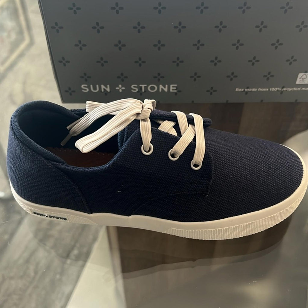 Sun+Stone Little Boys Kiva Lace Up Core Sneakers in Navy Blue Size 1 New in Box