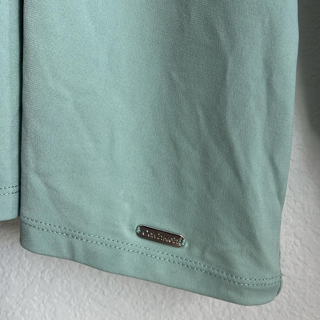 Calvin Klein Twist Neck Chiffon Sleeve Blouse in Mint Green, NWT, Size XL