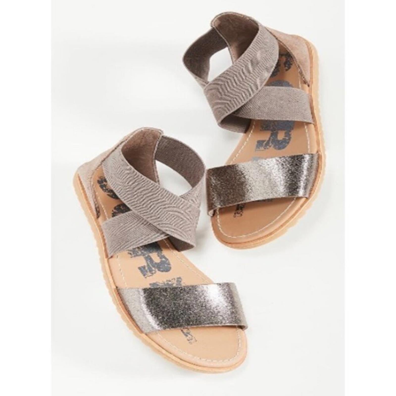 NEW Sorel Ella II Criss-Cross Metallic Brown Leather Sandals, Size 9.5 w/o Box