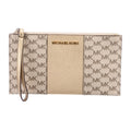 Michael Kors Large Center Stripe Zip Clutch MK Monogram, New w/o Tag Retail $98