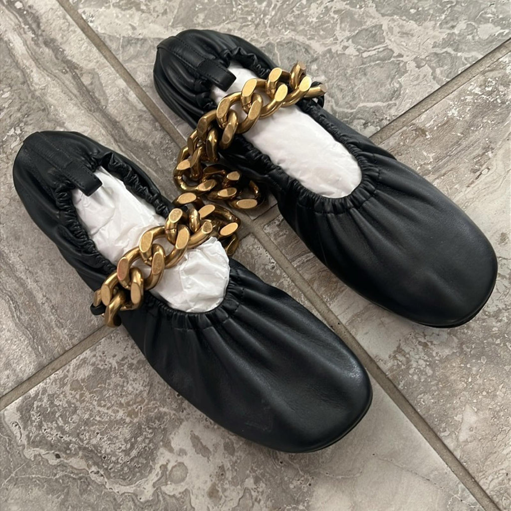 Stella Mccartney Falabella Faux Leather SlipOn Ballet Flats Size 36.5 NEW $750