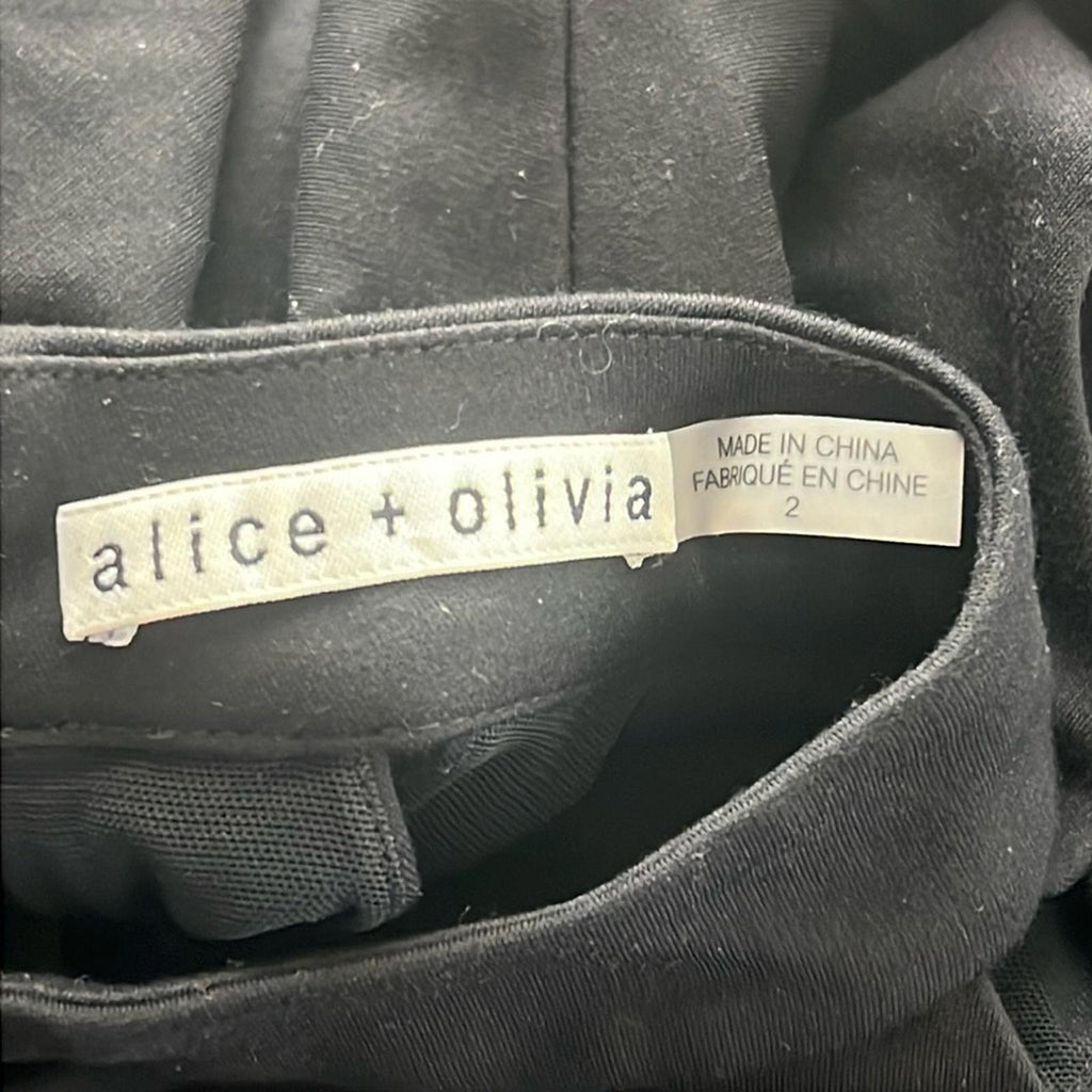 Alice + Olivia Marisela Ruffle Hem Cutout Cocktail Dress Black Size 2 EXCELLENT!