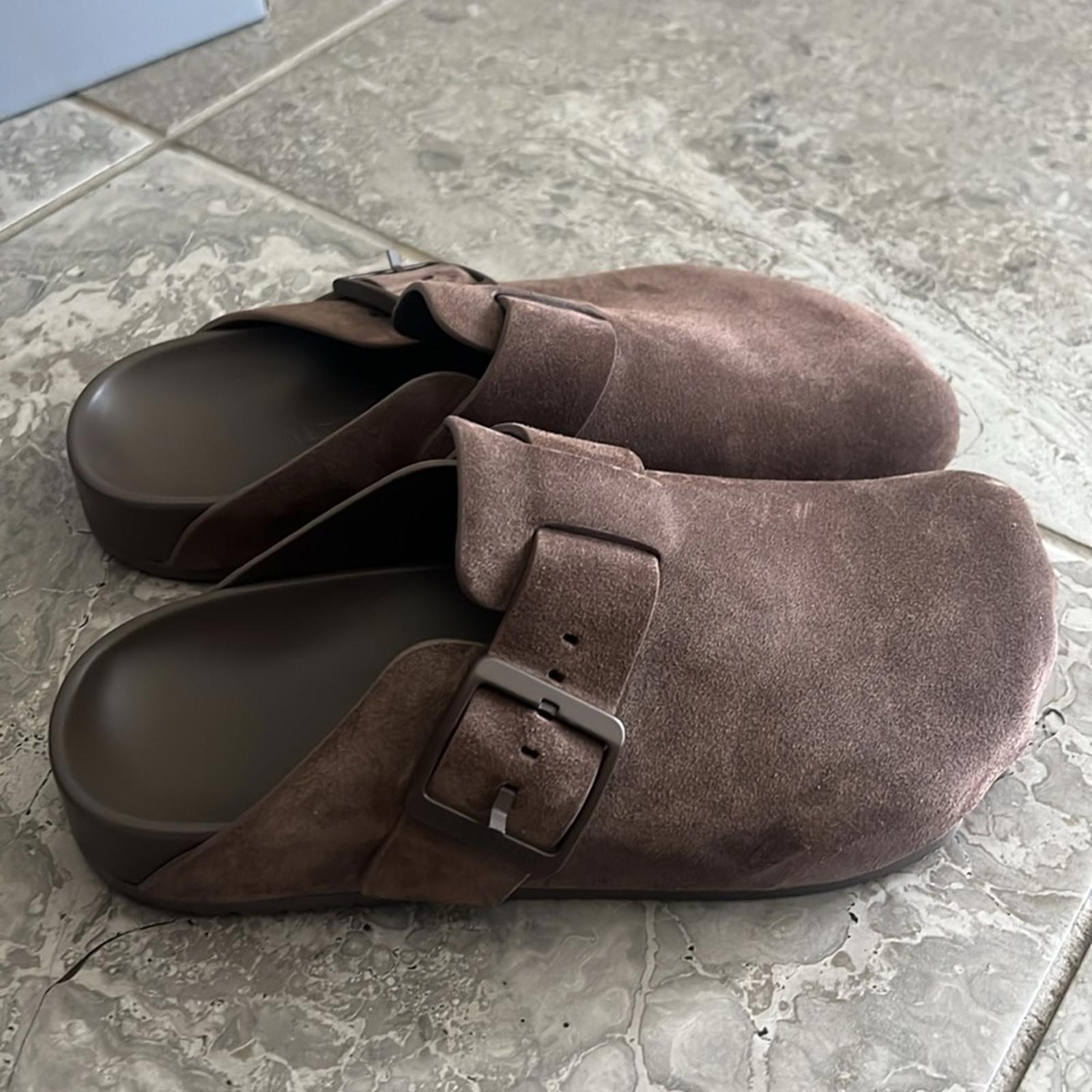 Balenciaga Sunday Mule in Light Brown Suede Calfskin, NEW, Size EU 41