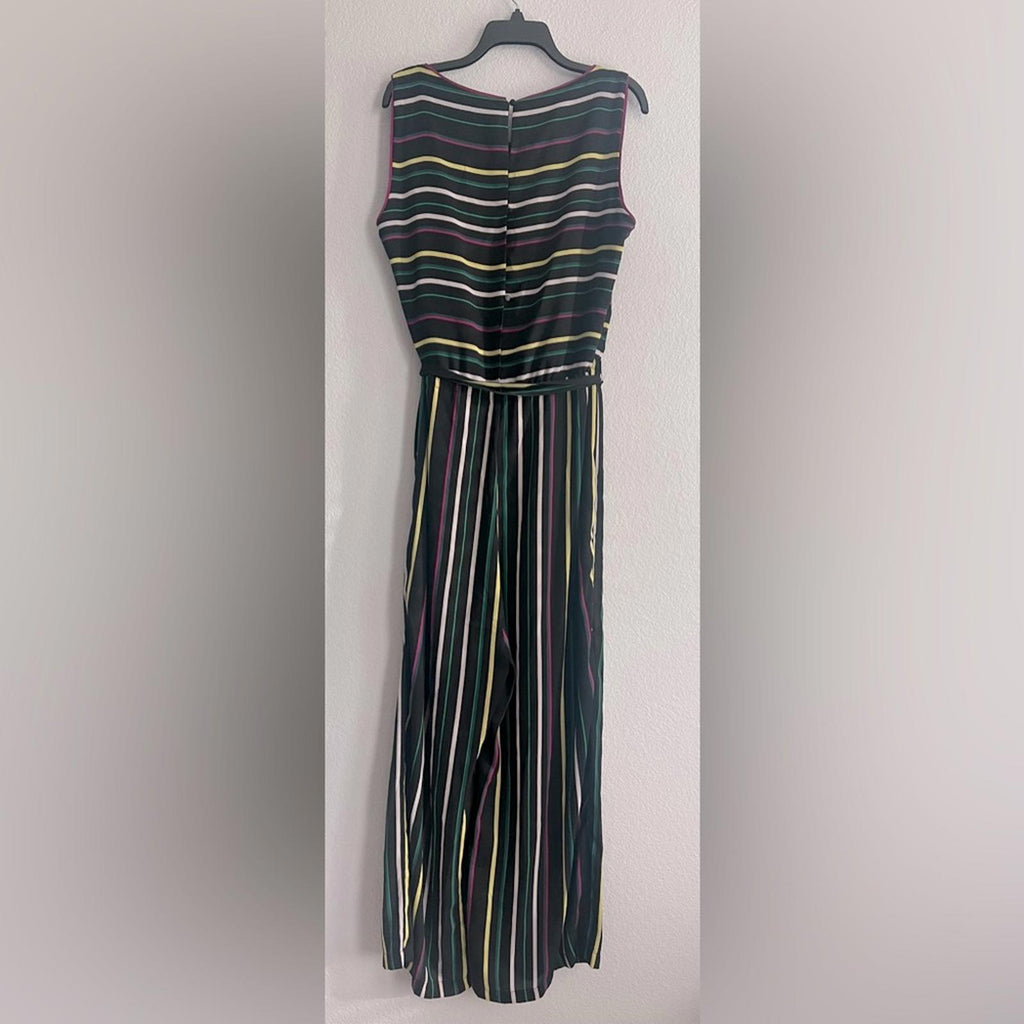 Vince Camuto Striped Jumpsuit in Black Multi, Size XL