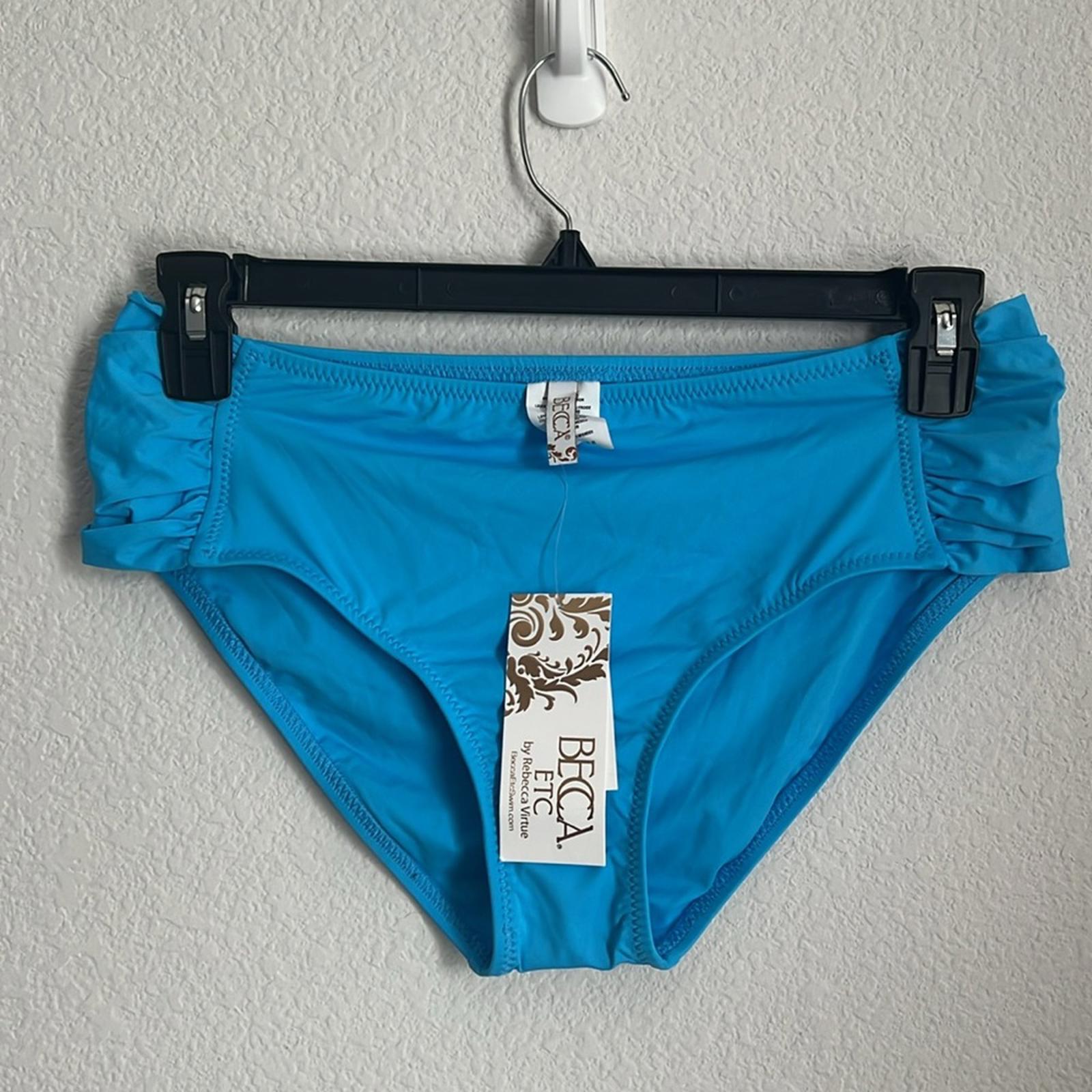 BECCA Etc Ruched Hipster Swimsuit Bottom in Blue, NWT, Size 0X (14-16)