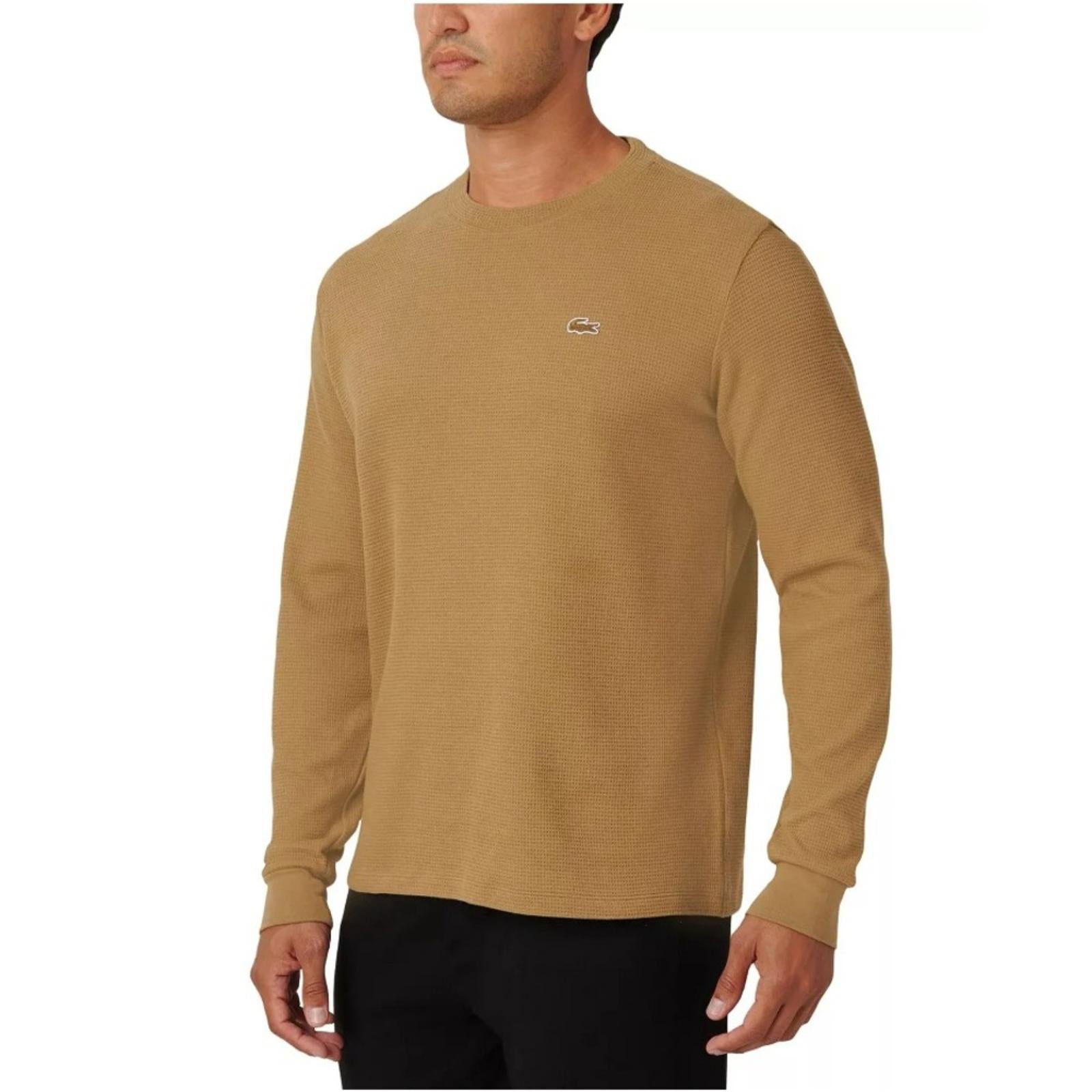 Lacoste Men's Waffle-Knit Thermal Sleep Shirt in Brown , NWT, Size XXL