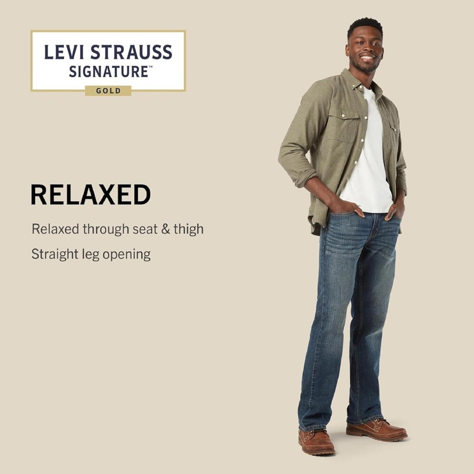 Levi Strauss Signature Gold Men's Relaxed Fit Flex Jeans Size W46xL30 New w/Tag