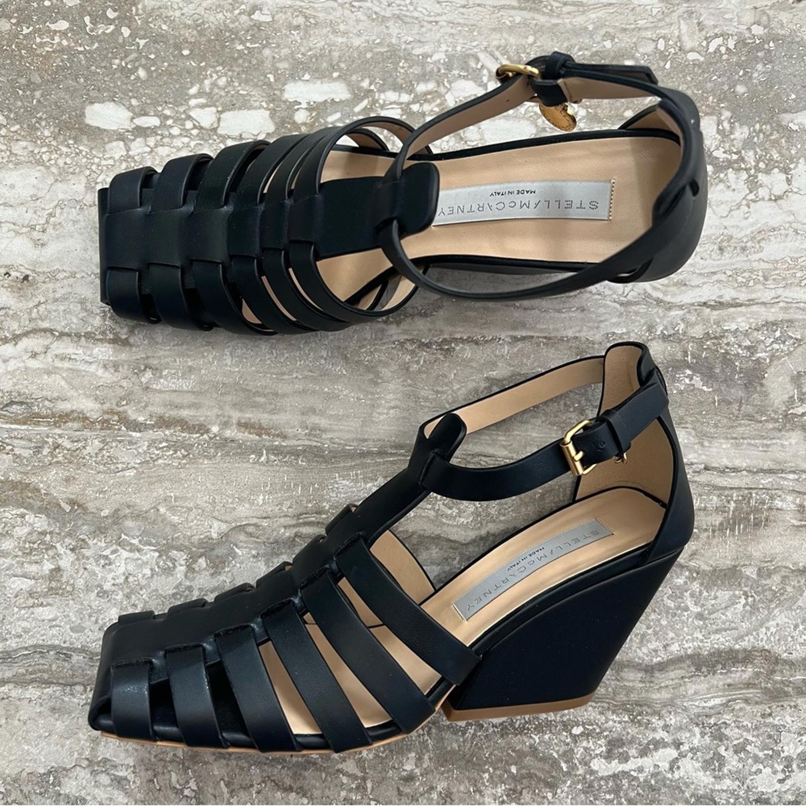 Stella McCartney Cowboy Wedge Sandals, Black Size 36.5 New in Box, Retail $1,045