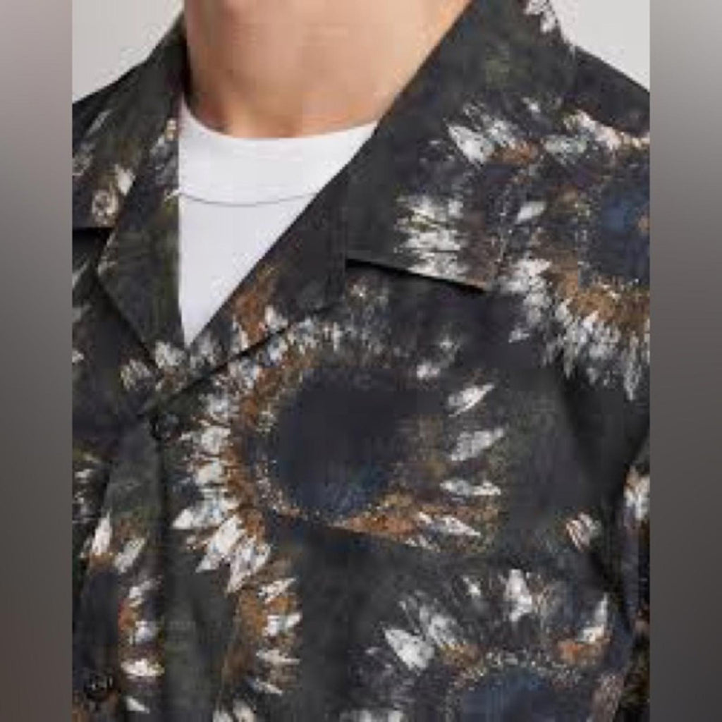 Hugo Men’s Egeeno Sunflower Camp Shirt in Green Multicolor, NWT, Size M