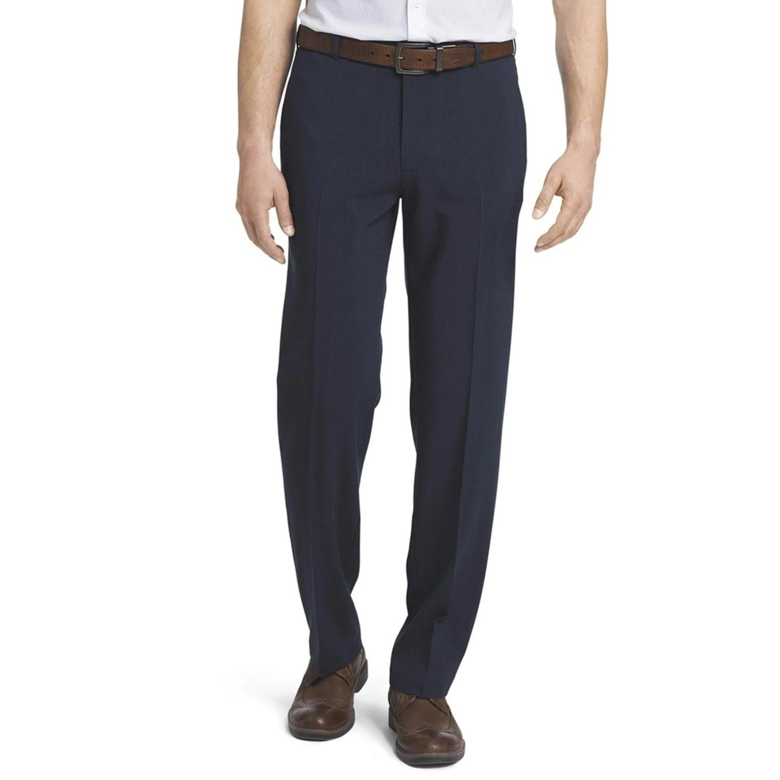 Van Heusen Flex Straight Fit Flat Front Pants in Slate Blue Size 32W X 30L NWT