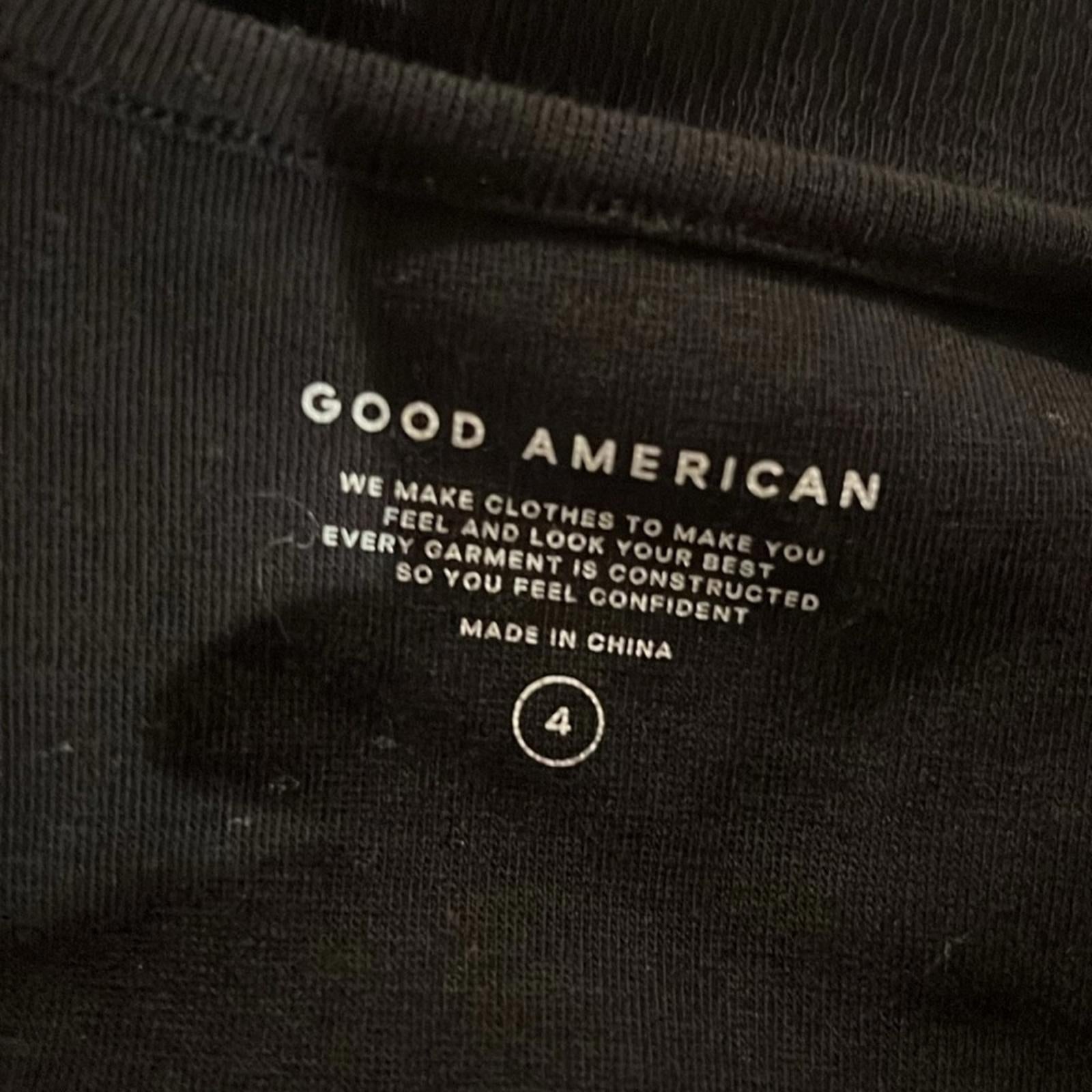 Good American Snap Front Bodysuit in Black, Long Sleeves Size 4/XL NEW w/Tag