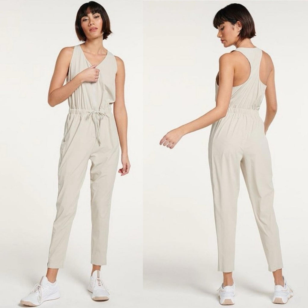 FLX Active Brown Sleeveless Woven Jumpsuit, Size XL, New with Tag