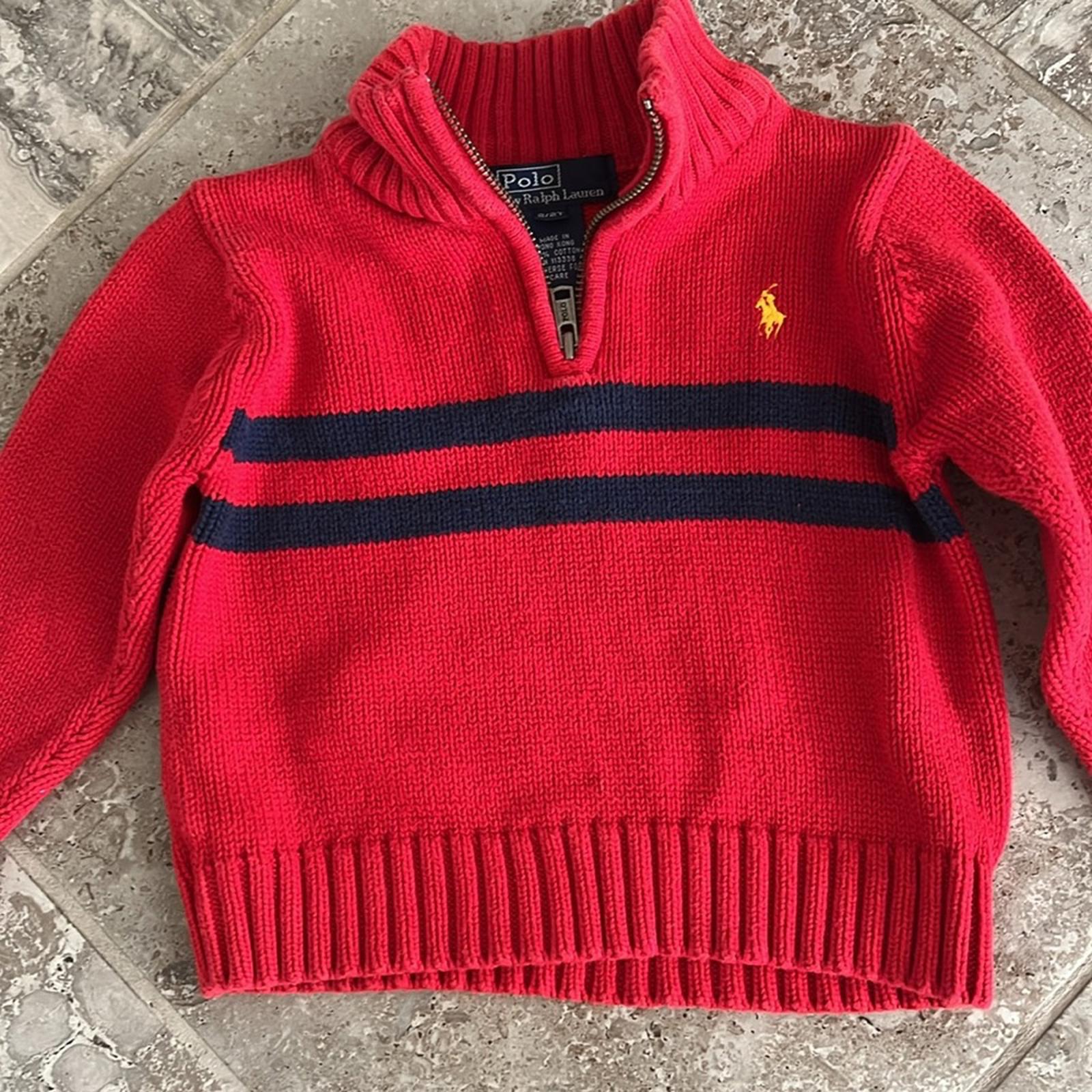 Polo Ralph Lauren Quarter-Zip Sweater in Red, Size 2/2T EXCELLENT!