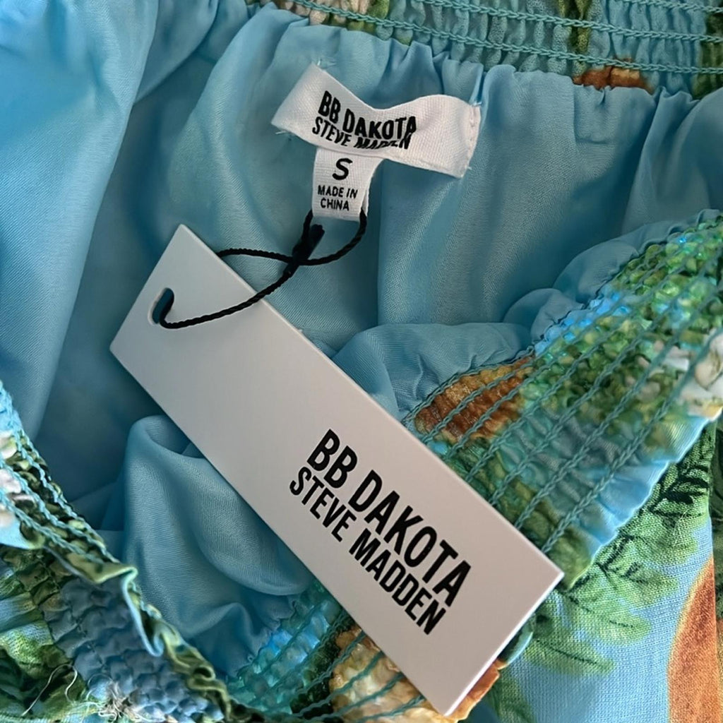 BB Dakota Juicy Mini Tiered Skirt in Sky Blue, Size S New with Tag