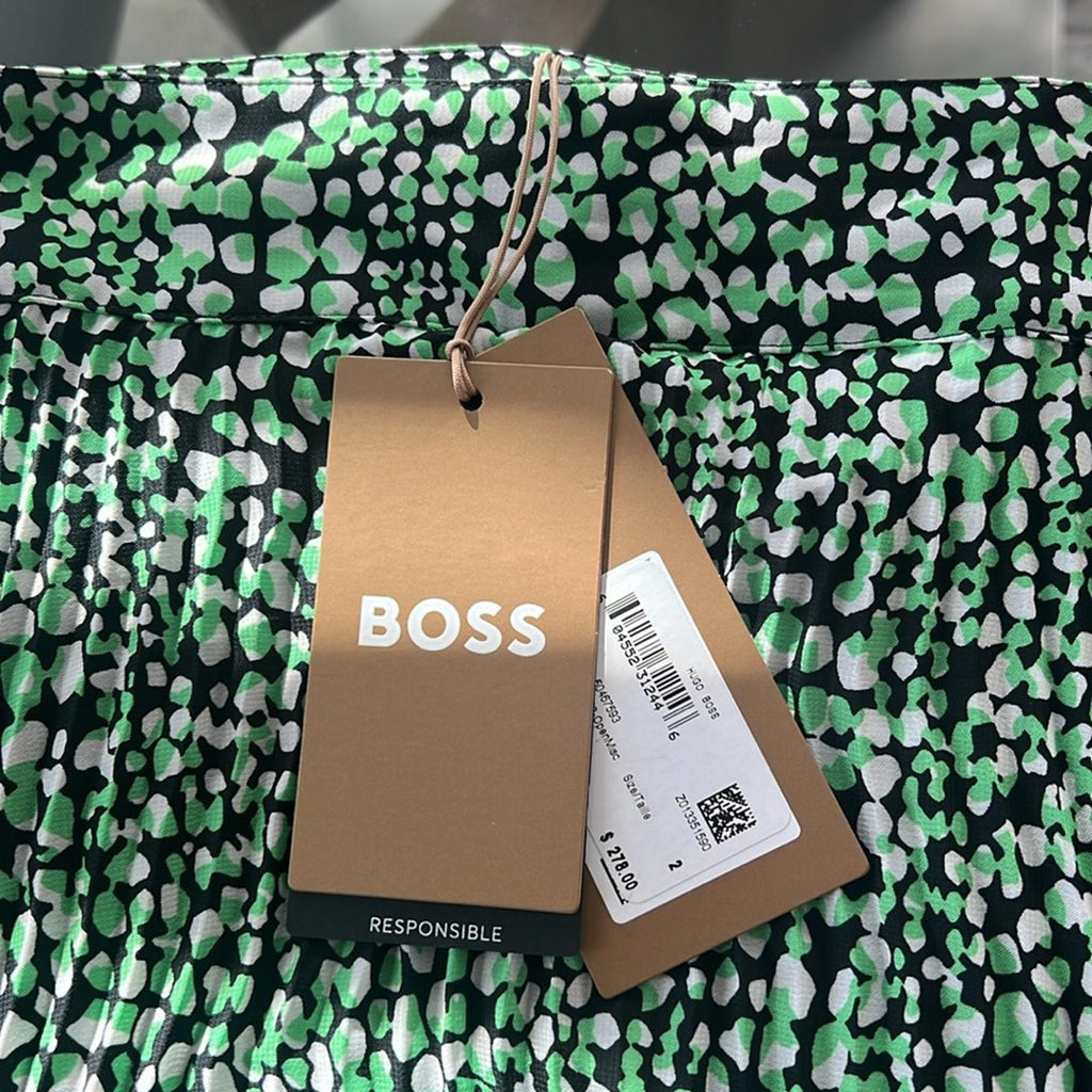 BOSS Vaplina Pleated Skirt in Midnight Fantasy, Size 2 New w/Tag, Retail $278