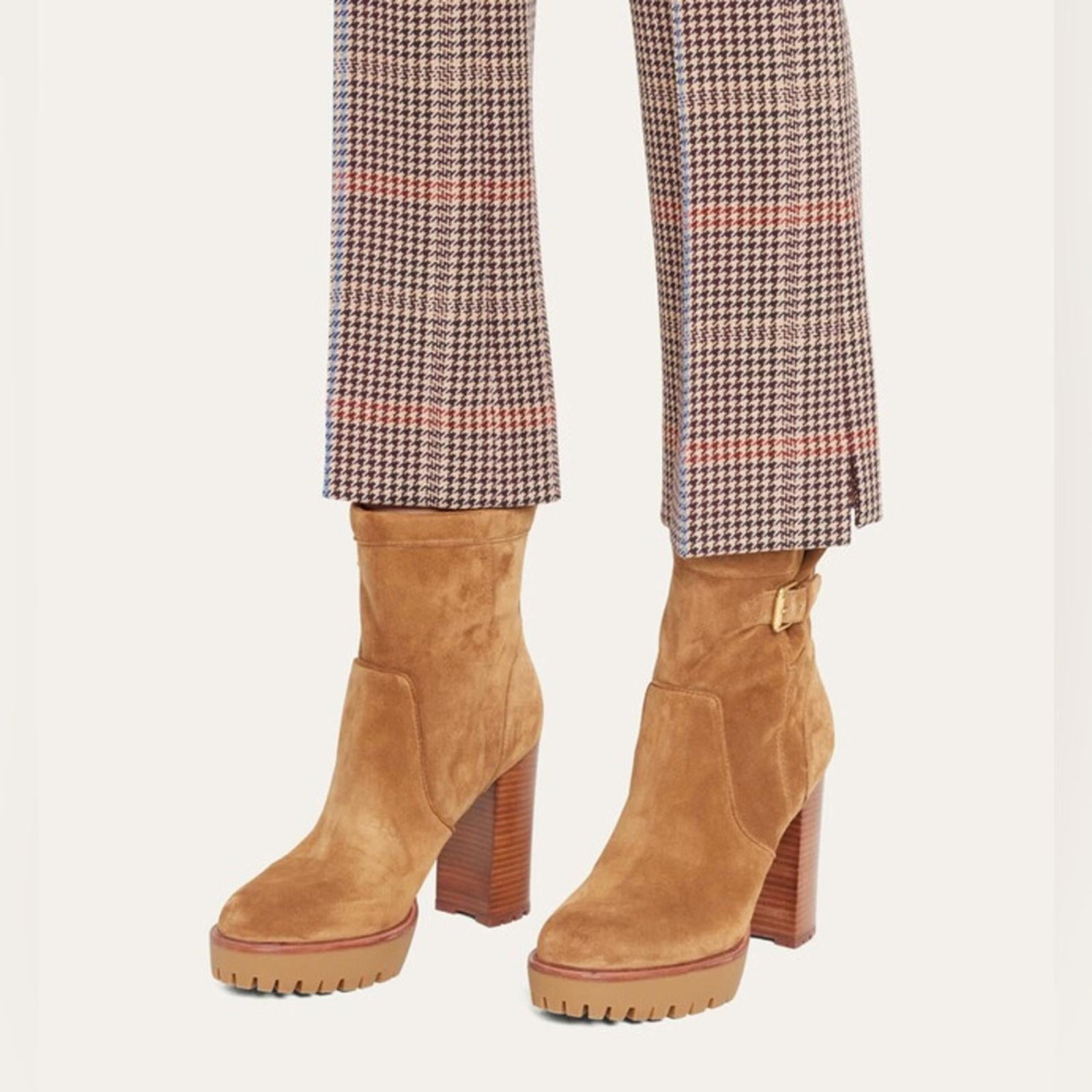 Veronica Beard Hannigan Suede Platform Boots in Hazelwood, Size 11 NEW +DustBag
