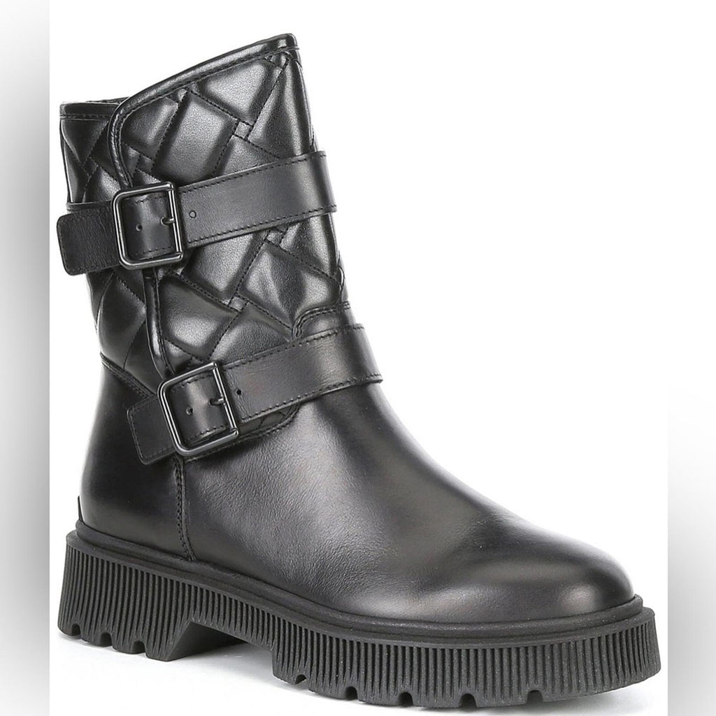 Kurt Geiger London Kingston Quilted Moto Boots, Black, Size EU 36.5 New w/o Box