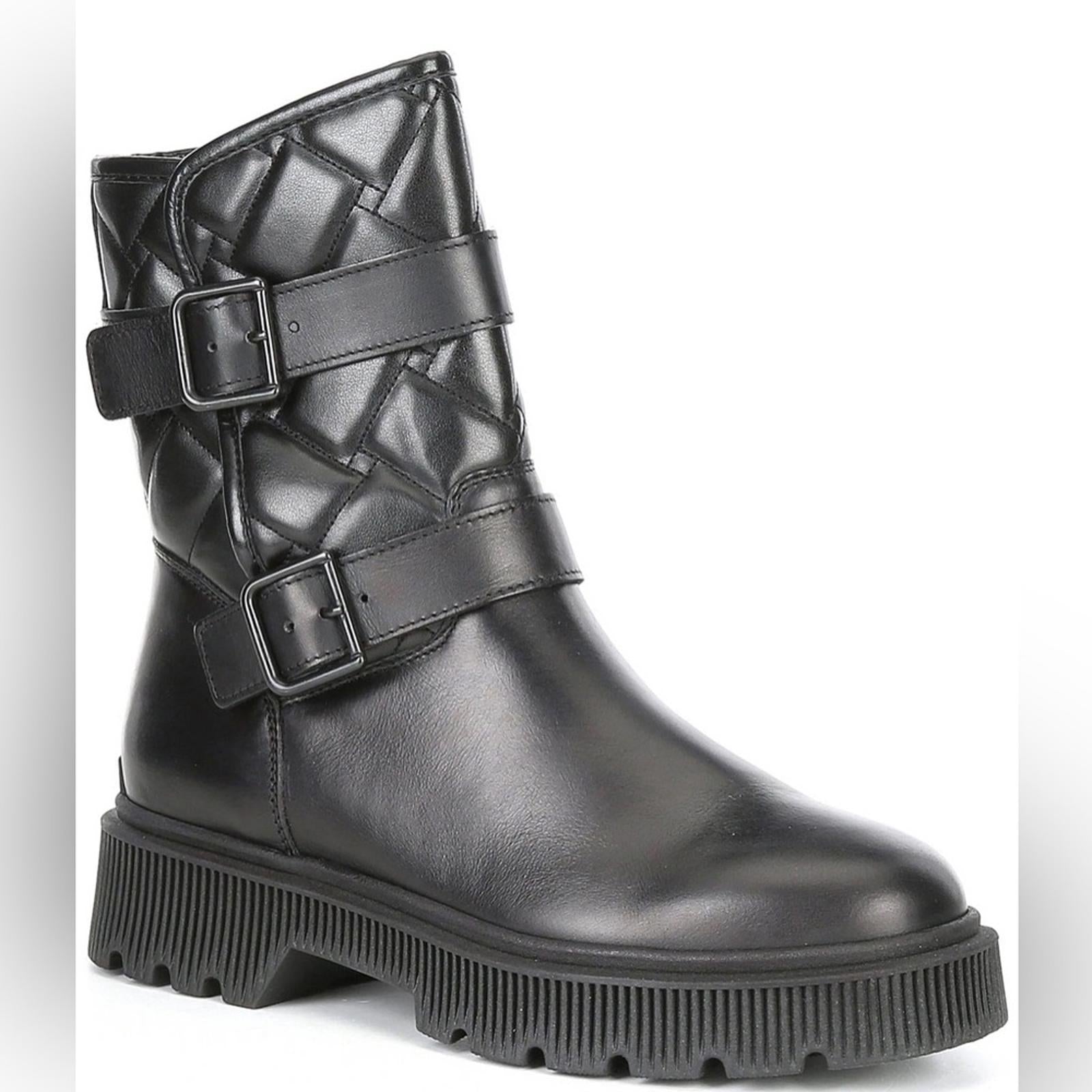 Kurt Geiger London Kingston Quilted Moto Boots, Black, Size EU 36.5 New w/o Box