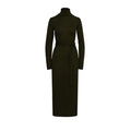 Polo Ralph Lauren Wool-Blend Turtleneck Midi-Dress in Olive Green, Size L, NEW