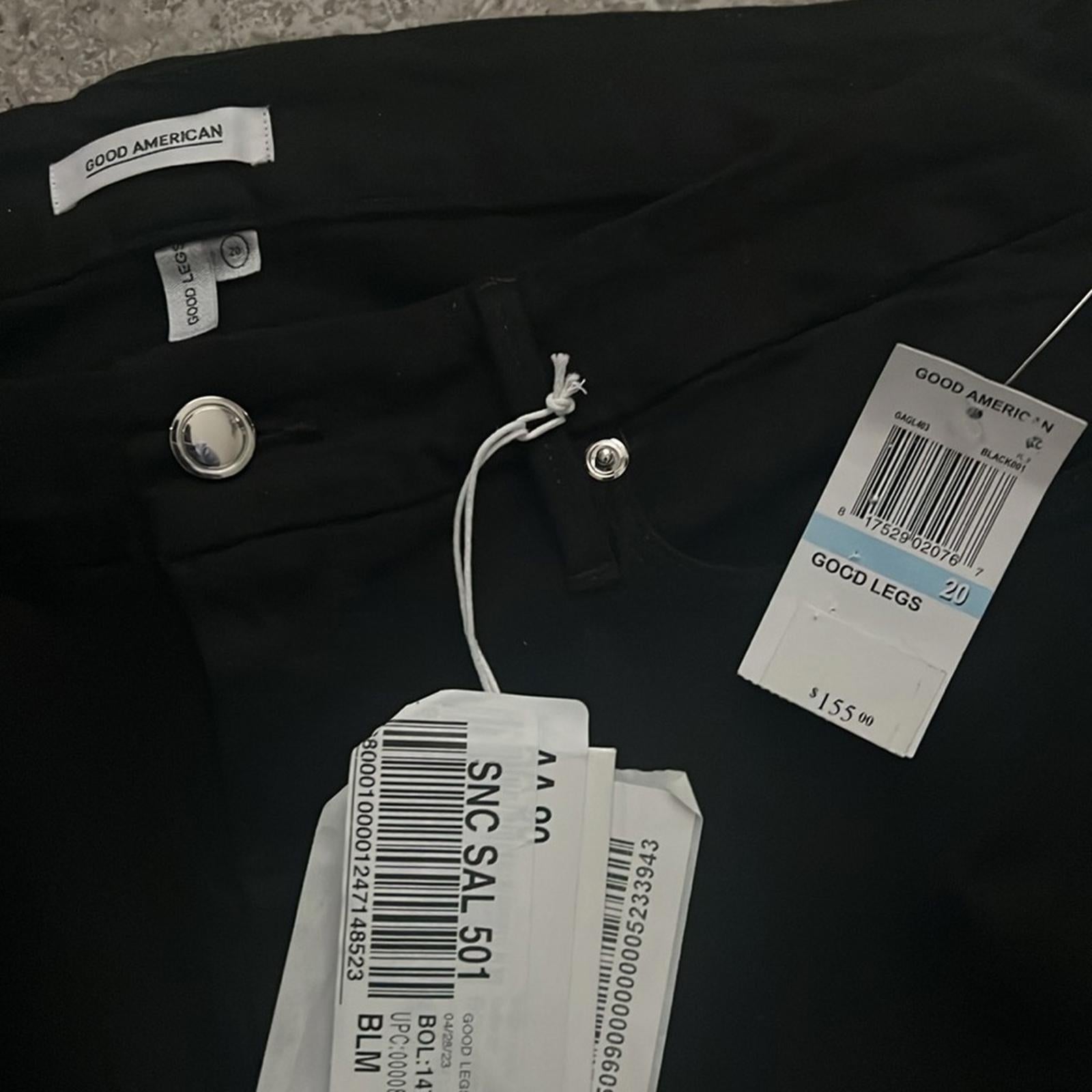 Good American Good Legs Skinny Jeans in Black, Size 20 New w/Tag $155