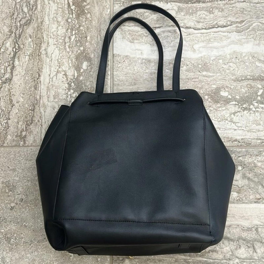 NEW Lauren Ralph Lauren Andie Large Leather Drawstring Tote in Black New w/o Tag