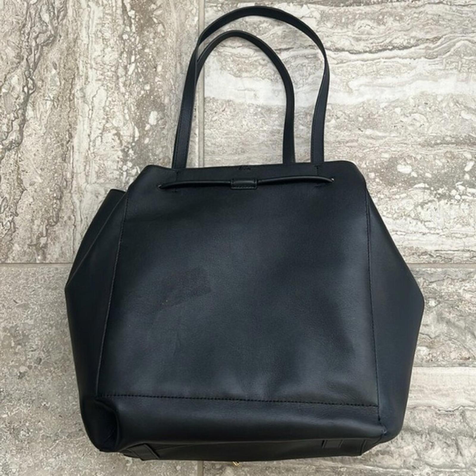 NEW Lauren Ralph Lauren Andie Large Leather Drawstring Tote in Black New w/o Tag