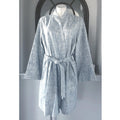 Hudson Park Collection Strié Print Waffle Bathrobe in Blue Size L/XL New w/Tag