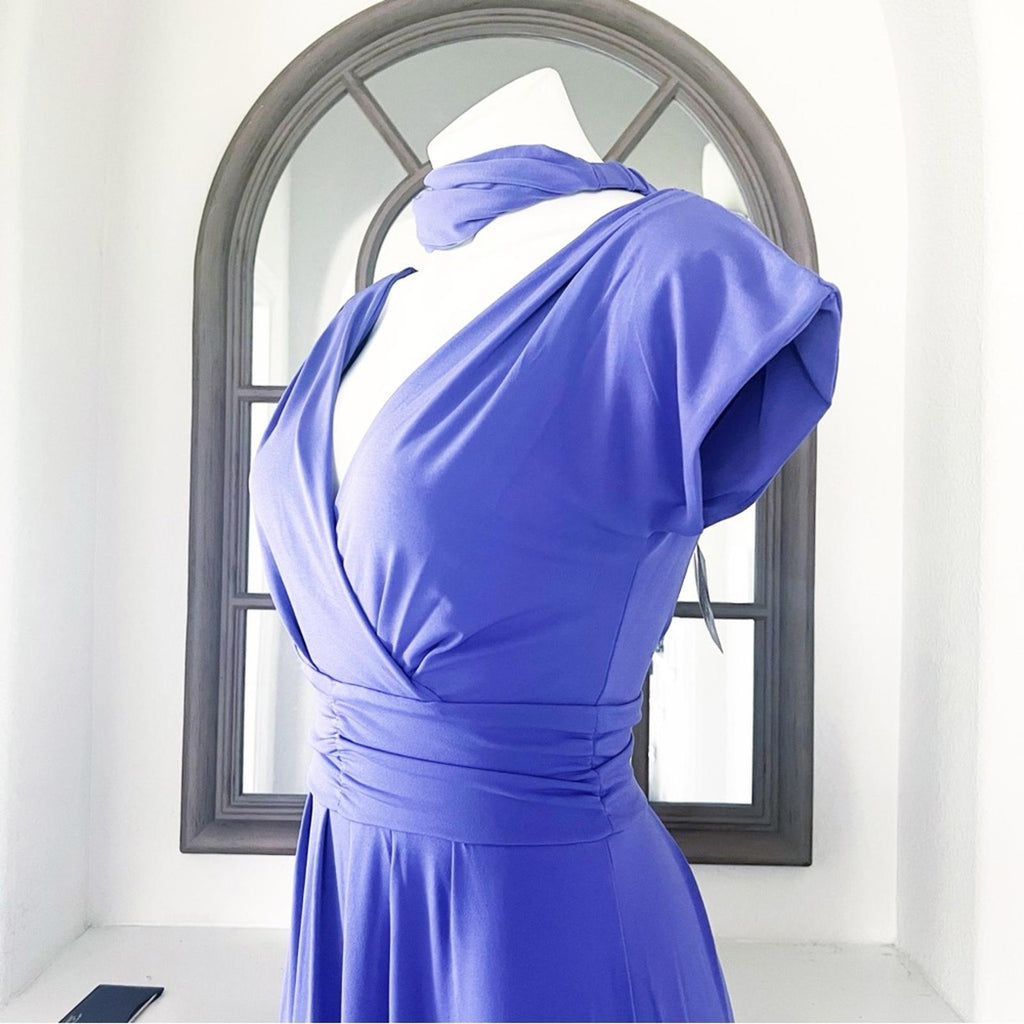 IMAN Maxi Dress w/Matching Headband Purple, Tall Size XS New w/Tag in Packaging