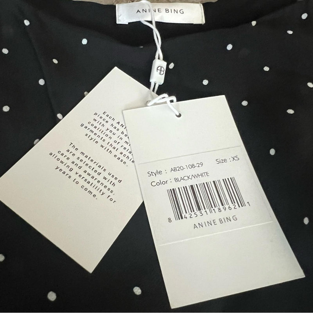 Anine Bing Revolve Daisy Maxi Dress, Black & White Size XS New w/Tag Retail $349