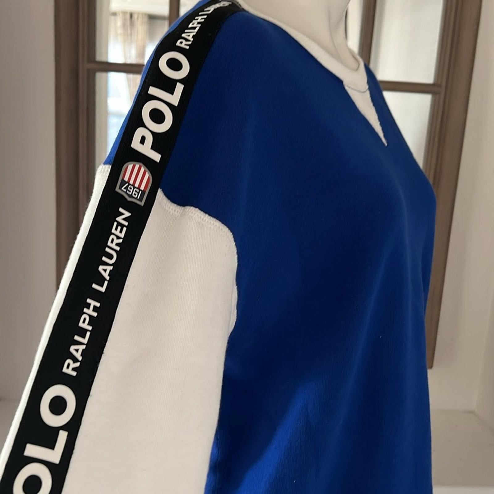 RARE* Polo Ralph Lauren Long Sleeve Rétro Dress in Blue, Size M New w/Tag $348