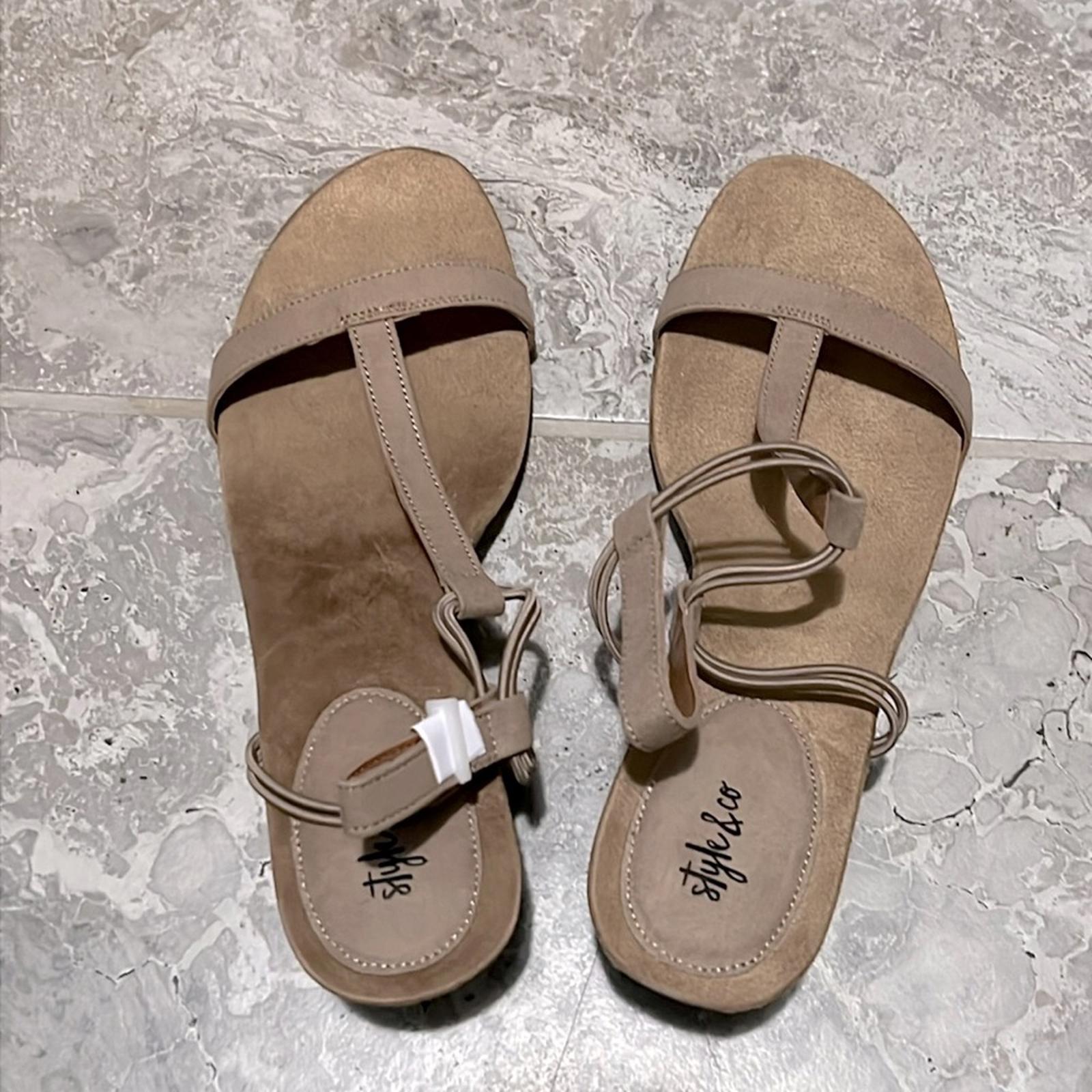 Style & Co Mulan Wedge Sandals in Taupe, Size 12 NEW in Box