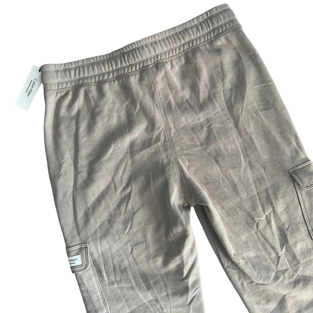 Calvin Klein Performance Grey Drawstring Cotton Blend Joggers, Size XL NWT