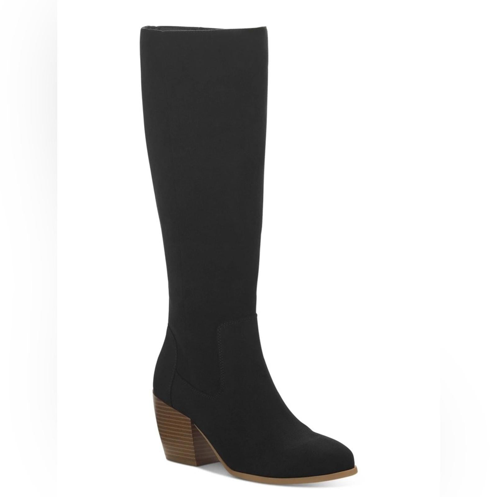Style & Co. Warrda Faux Suede Zip-Up Mid-Calf Boots Cushioned Goring Size 10 NEW